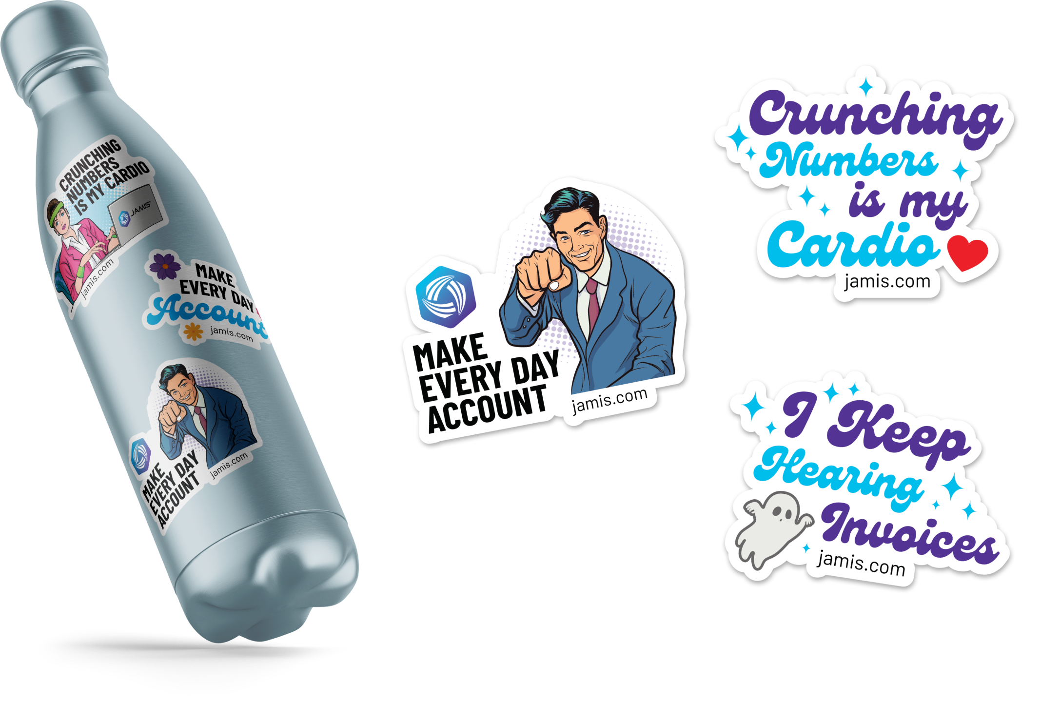 JAMIS Software whimsical sticker collection designed by MeshCreative - Reno Advertising Agency