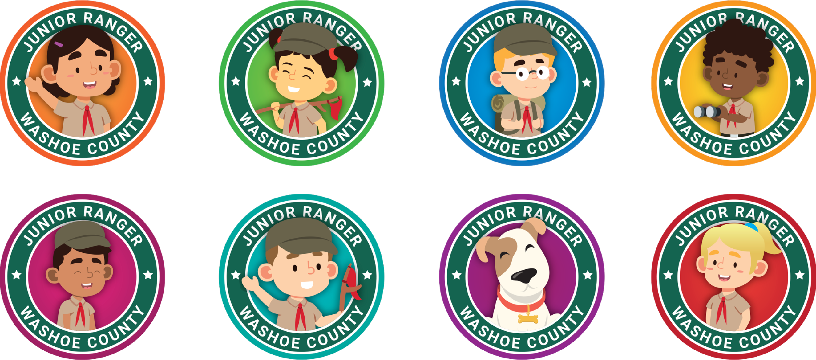 Washoe County Junior Ranger stickers - Graphic Design Project